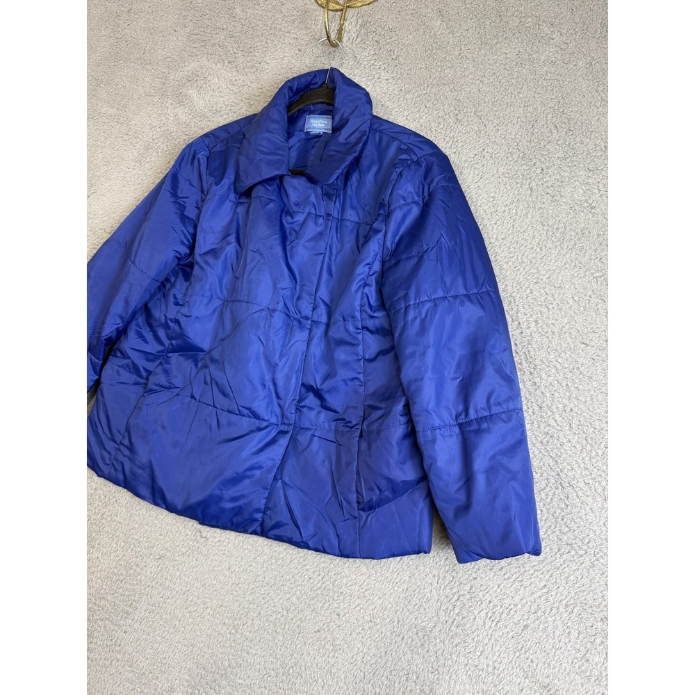 Simply Vera Vera Wang Jacket Womens Medium Blue Quilted Puffer Winter Coat - Picture 3 of 15